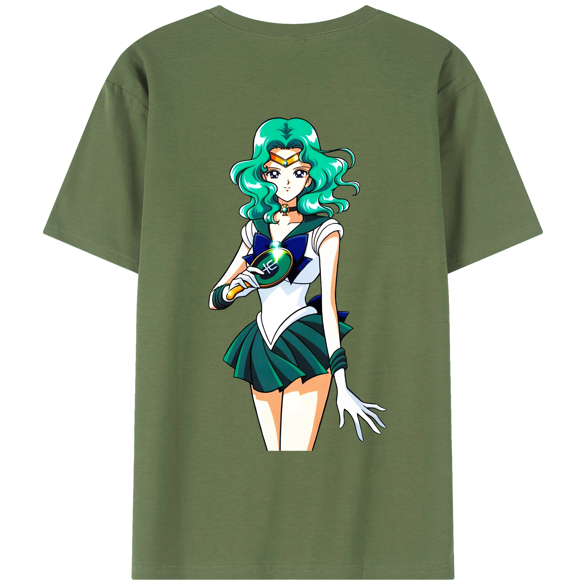 （画像用） 美少女戦士セーラームーン 海王 みちる（かいおう みちる） Sailor Moon Kaiou Michiru 綿100％ メンズ半袖Tシャツ（バックプリント） 通気性